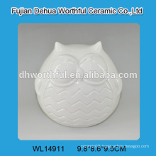 Excellent design ceramic white owl decoration for 2016 home decoration